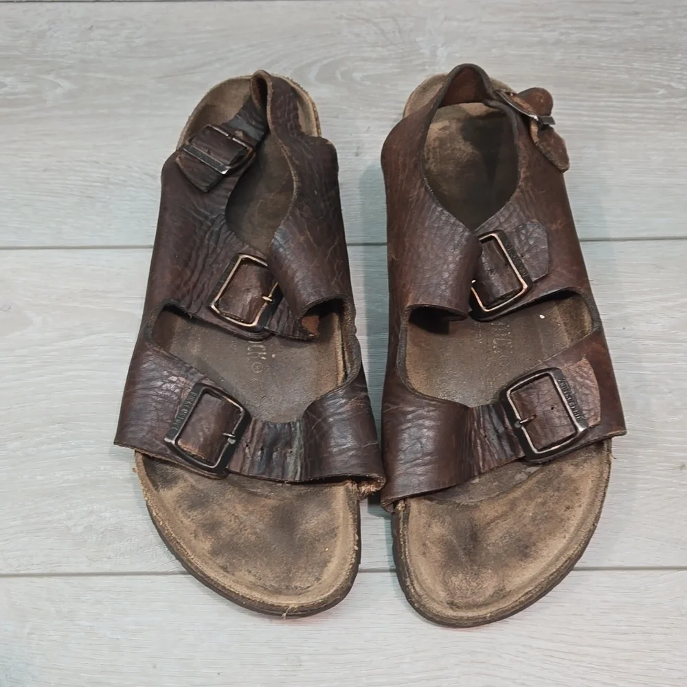 Birkenstock Mens Milano Leather Sandals Flats shoes sz 44/11 Regular